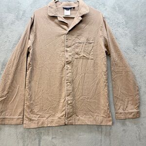 Bonsoir London Mens Medium Pajama Top Tan Long Sleeve